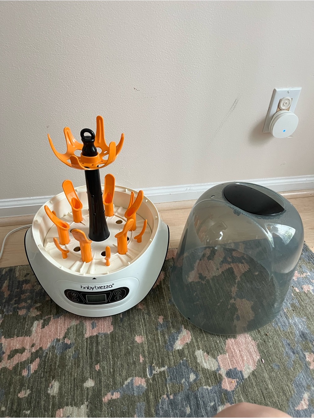 Baby Brezza Bottle Sterilizer & Dryer - White with Orange Accents